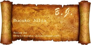 Bucsko Júlia névjegykártya